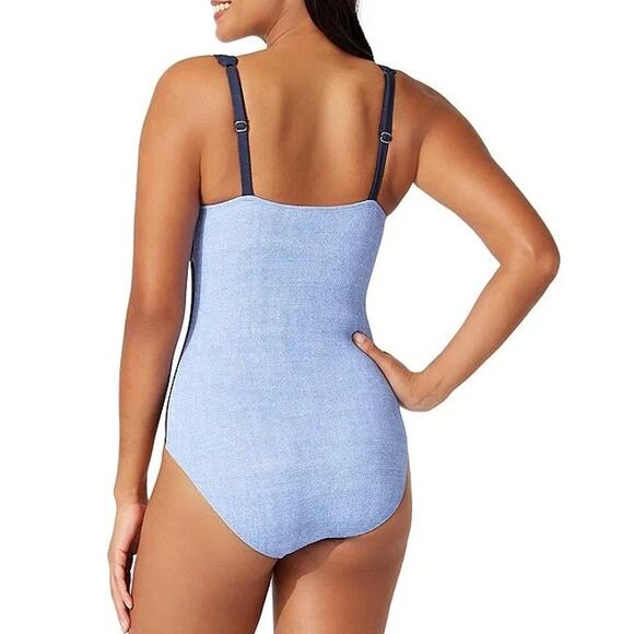 Tommy Bahama Women Island Cays Blue Colorblock One Piece Swimsuit Size 6 - Picture 3 of 3